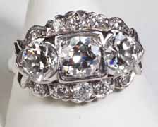 antique platinum diamond ring, circa 1920s. Nobel jewelry store, Santa Monica.