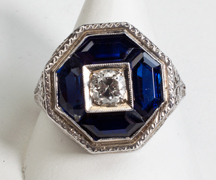  Art Deco period sapphire ring, circa 1930s
