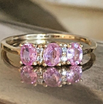 pink sapphire ring with diamonds.